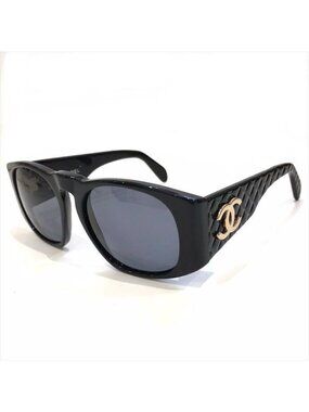 Chanel CC Logo Quilted Sunglasses Eyewear Black
